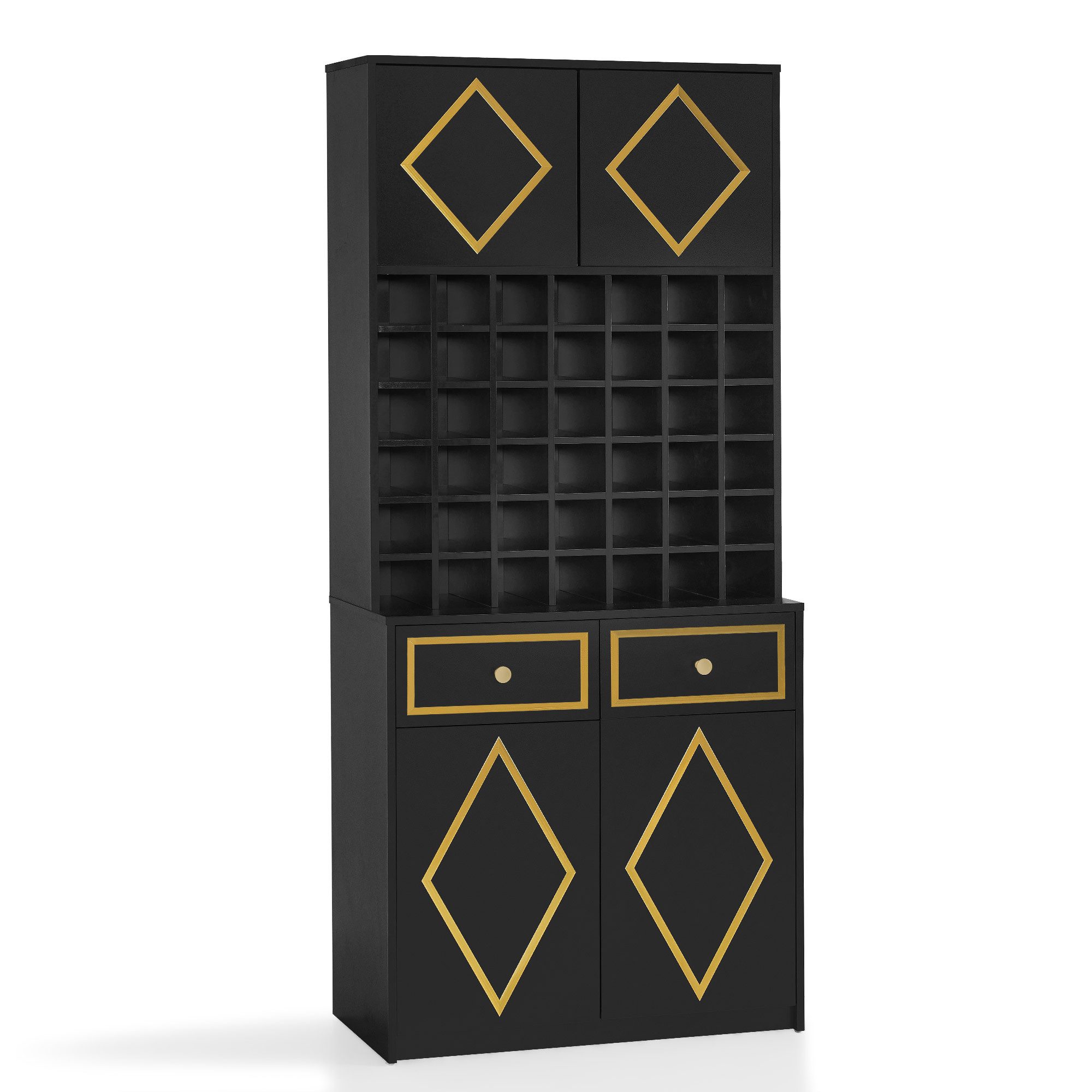 Barberpub Hochschrank BarberPub Handtuchschrank mit 4 Schränken, Hochschrank R6194/R6179
