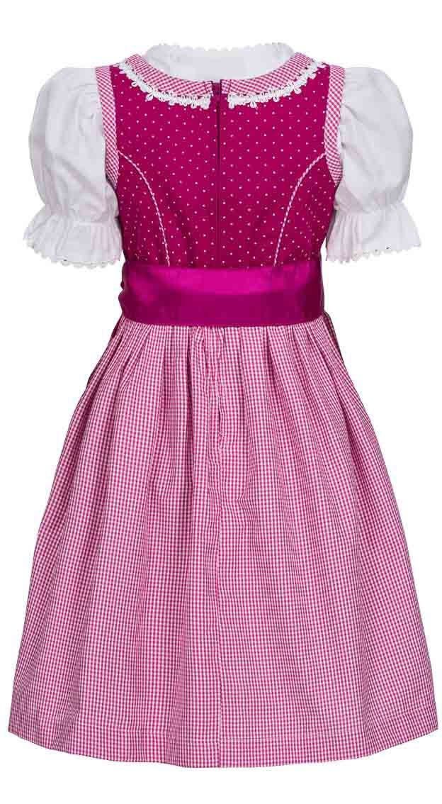 Nübler Dirndl Kinderdirndl 3-teilig Anja in Beere von Nübler 3 teiliges Set aus Dirndl, Bluse und Schürze