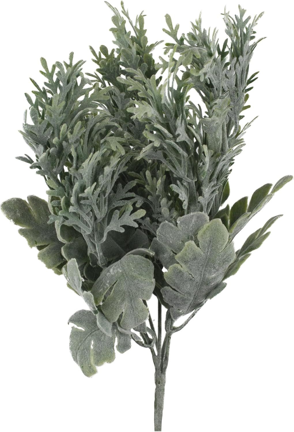 Kunstpflanze 2er Set künstliches Silberblatt 35 cm Kunstpflanze Greiskraut, günstig online kaufen