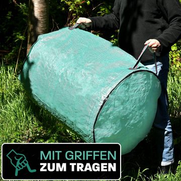 Praknu Gartenbox 3x Gartensack mit Deckel 300 L (3 St), 300L - 4 Reißfeste Griffe - Robustes Polypropylen