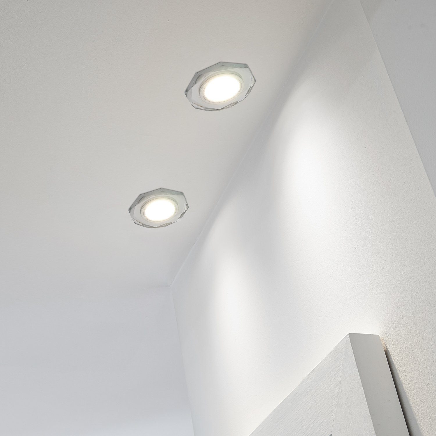 LEDANDO LED GU10 Markenstrahler Weiß mit LED Einbaustrahler LED 4000K von 3er Einbaustrahler Set
