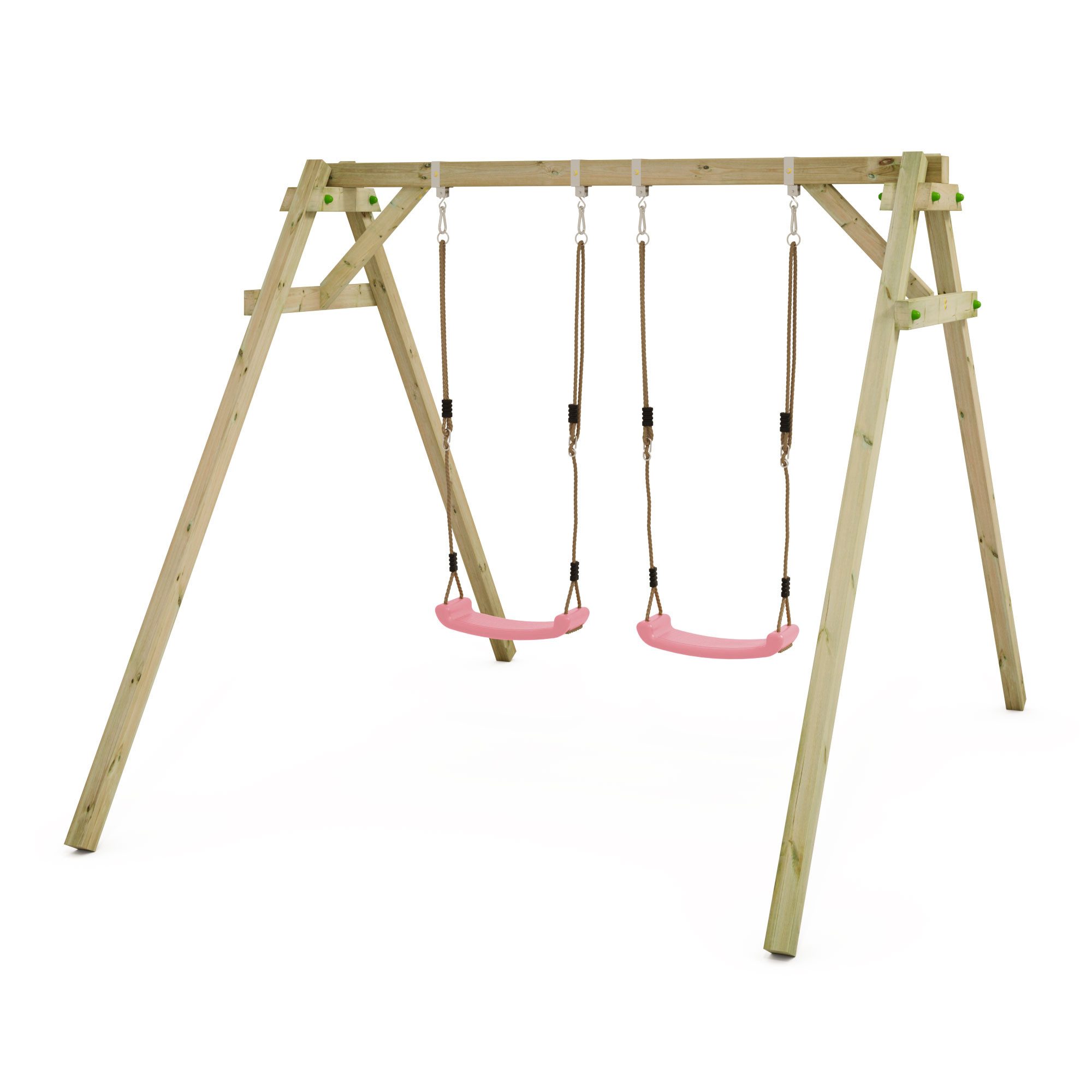 Wickey Doppelschaukel Smart Move - Kinderschaukel mit zwei höhenverstellbaren Sitzen, (Wetterfeste Holzschaukel für Geschwister & Freunde, Outdoor Schaukelgerüst zur Förderung von Gleichgewicht & Koordination), Gartenschaukel mit Massivholzrahmen und 10-Jahren Garantie*