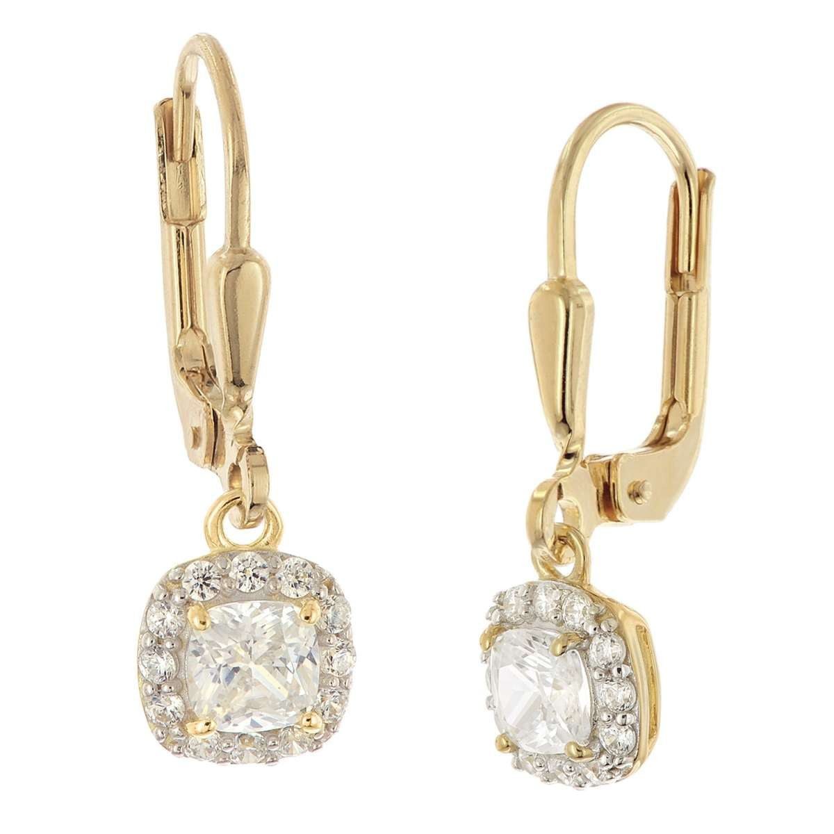 Glizz Paar Ohrhänger GL1152, für Damen Gold 333/8K Zirkonia