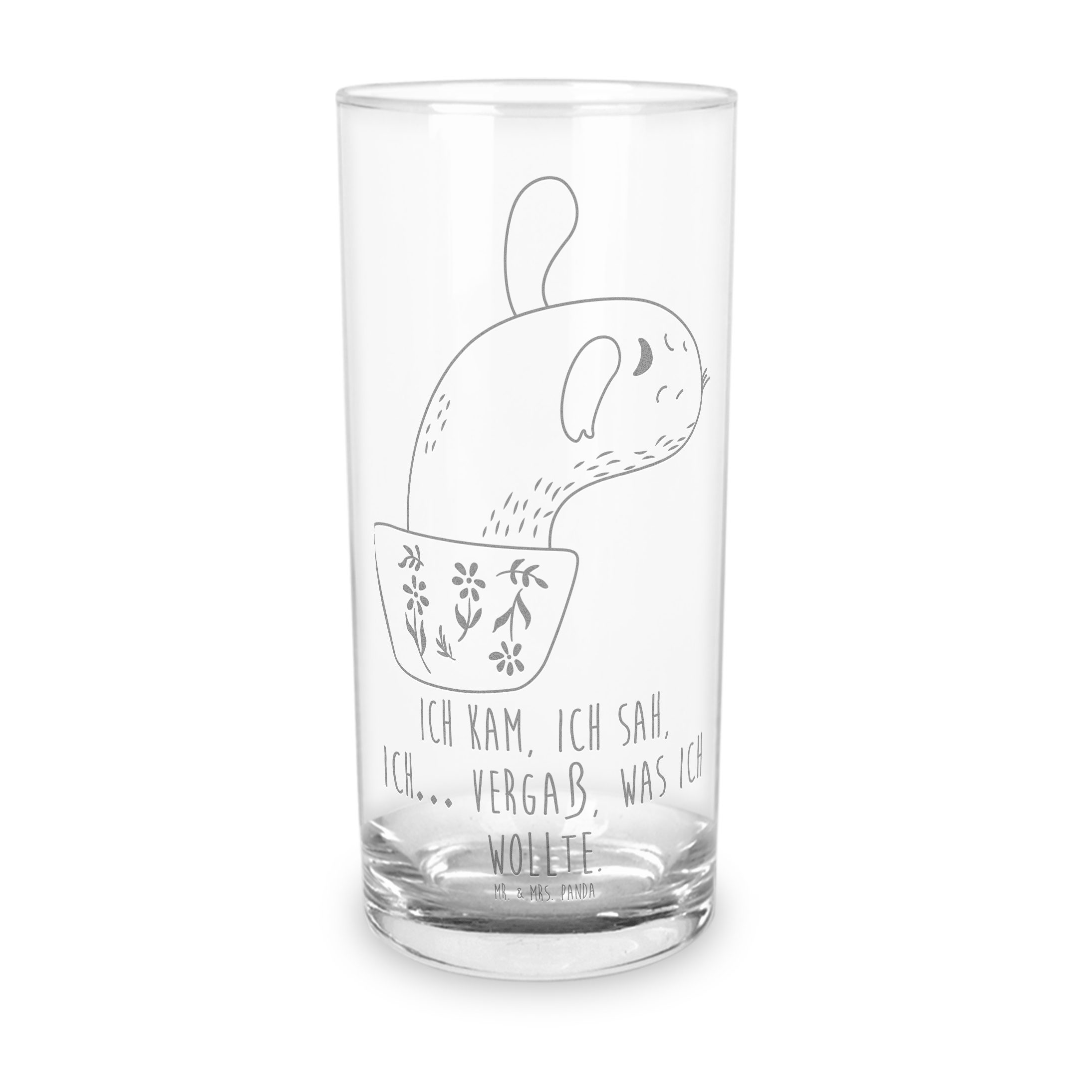 Mr. & Mrs. Panda Glas 400 ml Kaktus Mama - Transparent - Geschenk, Wasserglas, Quote, Glas, Premium Glas, Unikat durch Gravur