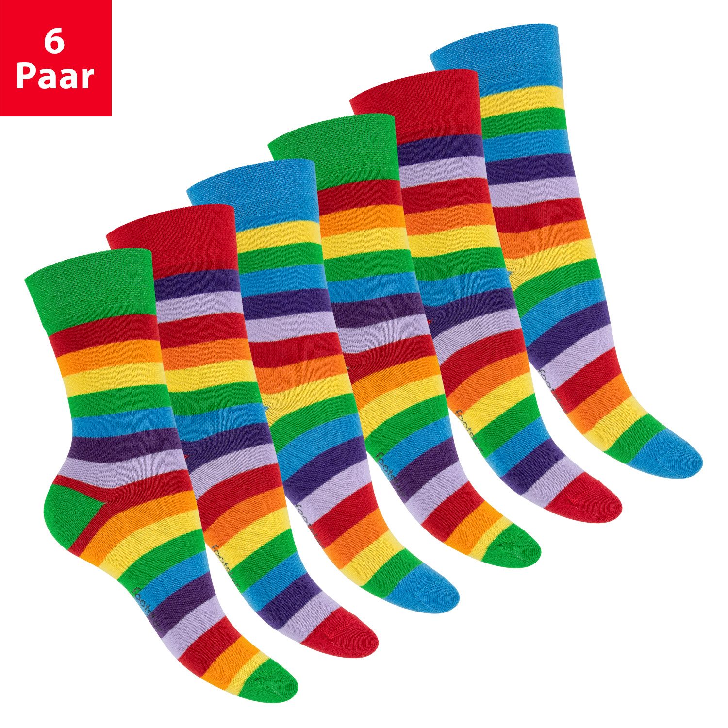 Footstar Socken Damen Ringel Socken (6 Paar)