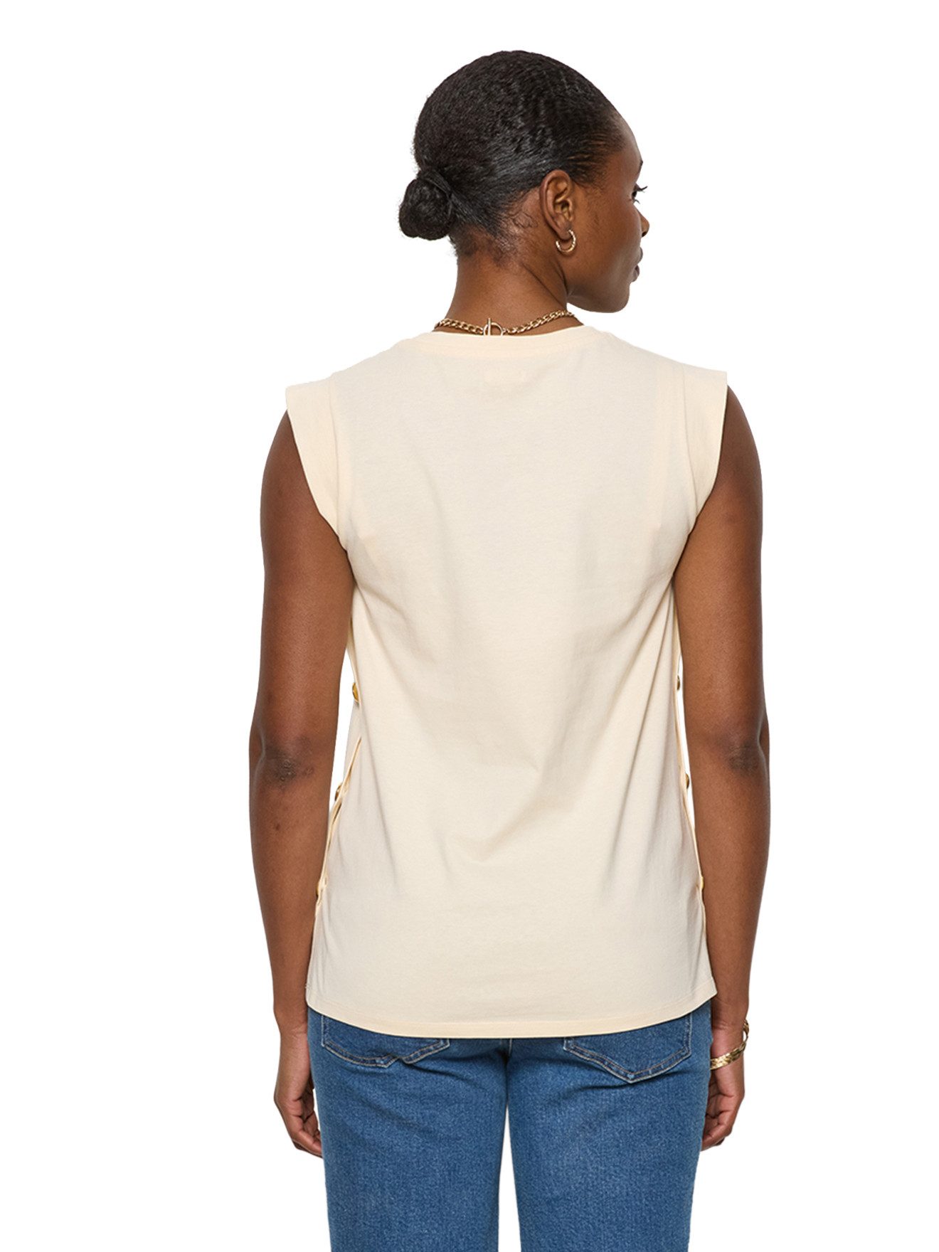 vertbaudet Umstandstop T-Shirt mit goldenen Knöpfen