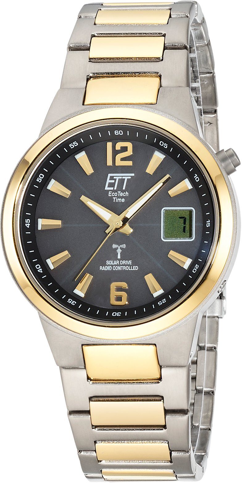 ETT Funkuhr Everest, EGT-11468-21M, Armbanduhr, Herrenuhr, Datum, Solar