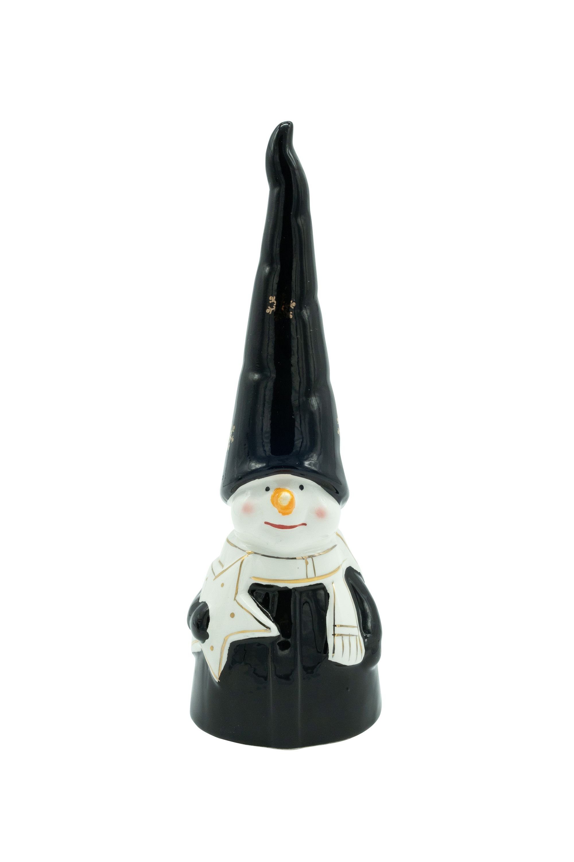 Heitmann DECO Weihnachtsfigur Schneemann, aus Keramik, 2x schwarz/weiß