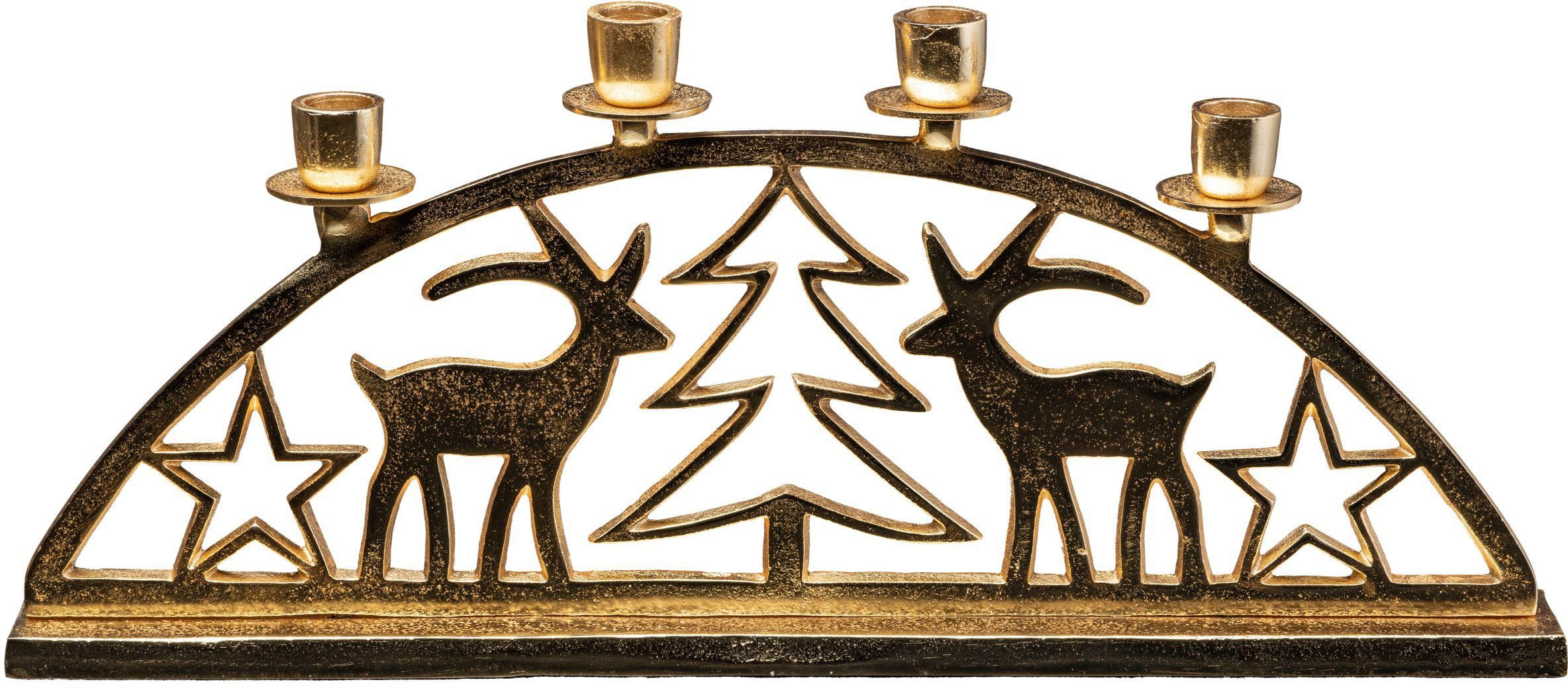 Creativ deco Kerzenhalter Adventsleuchter Weihnachtslandschaft (1 St), Stab günstig online kaufen