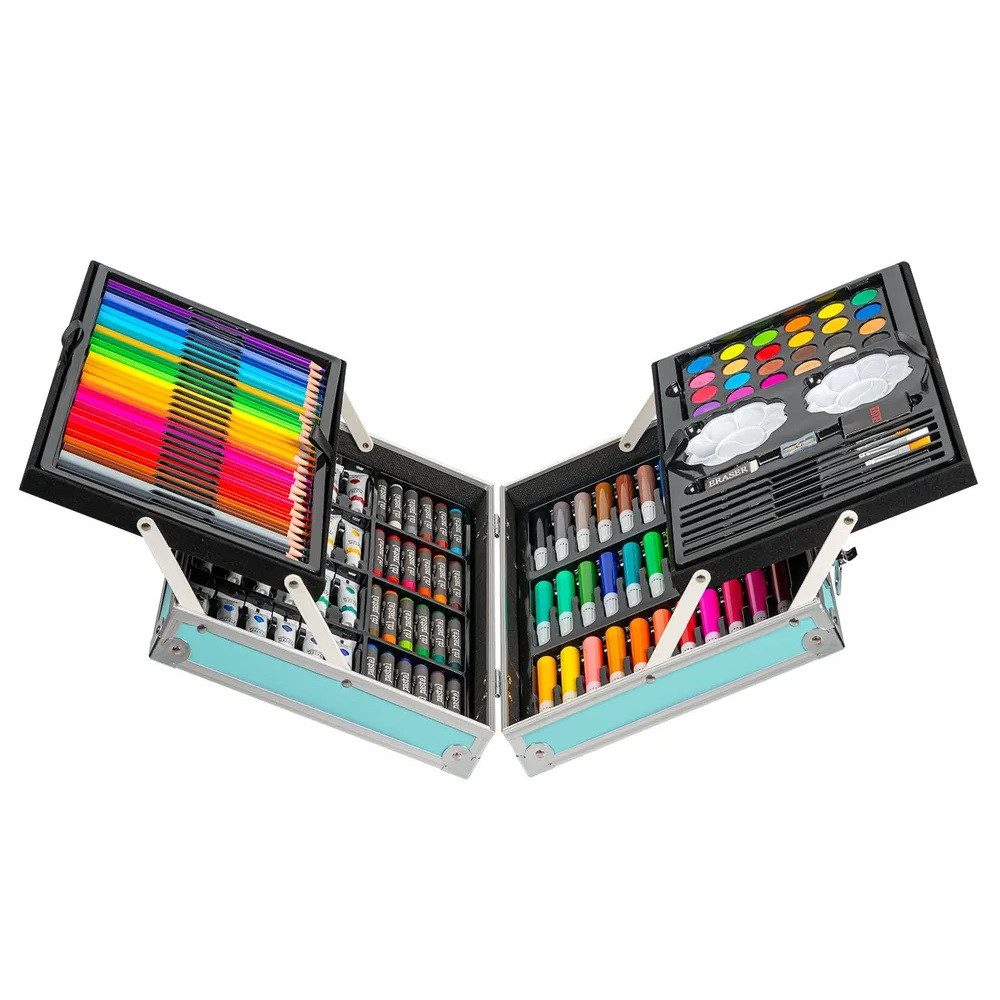 Wisam Kreativset Wisam® 145-teiliger Kunstkoffer Kinder Zeichen- & Malutensilien Blau, (Spar-Set)