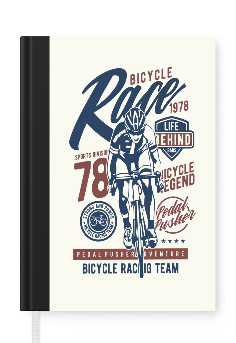Fahrrad Notizbuch Radsport 98 Notizheft, Haushaltsbuch A5, - Seiten, MuchoWow Merkzettel, Tagebuch, Vintage, Journal, -
