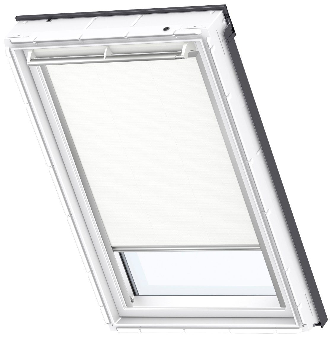 Verdunklungsrollo DKL UK08 1025S, VELUX, verdunkelnd, ohne Bohren, in Führungsschienen, VELUX »Pick & Click!«, alufarbene Führungsschienen & Griffleiste