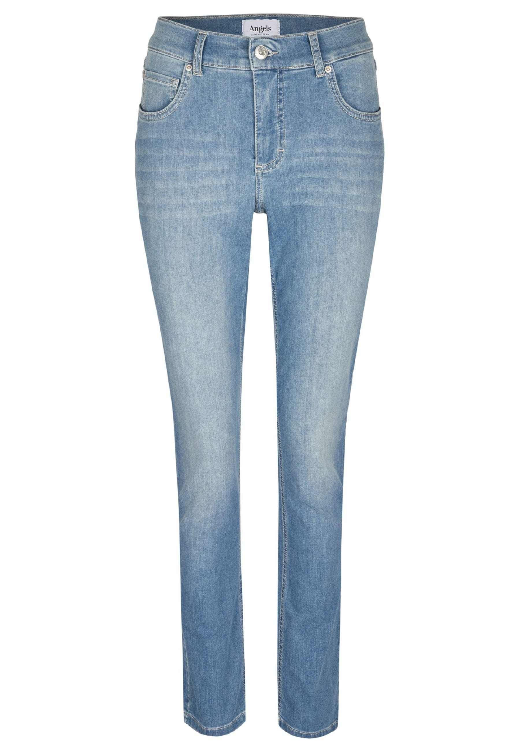 ANGELS Slim-fit-Jeans Jeans Skinny Label-Applikationen mit Cotton Organic mit hellblau