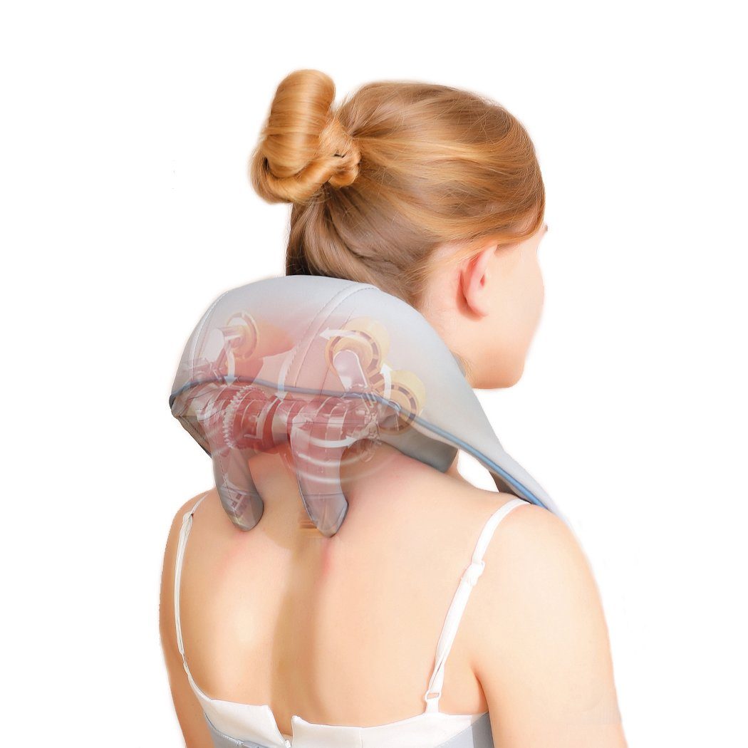 Axion Nacken-Massagegerät kabellos mit Wärmefunktion, Nackenmassage, Rückenmassage, Massagegerät, wie echte massierende Hände