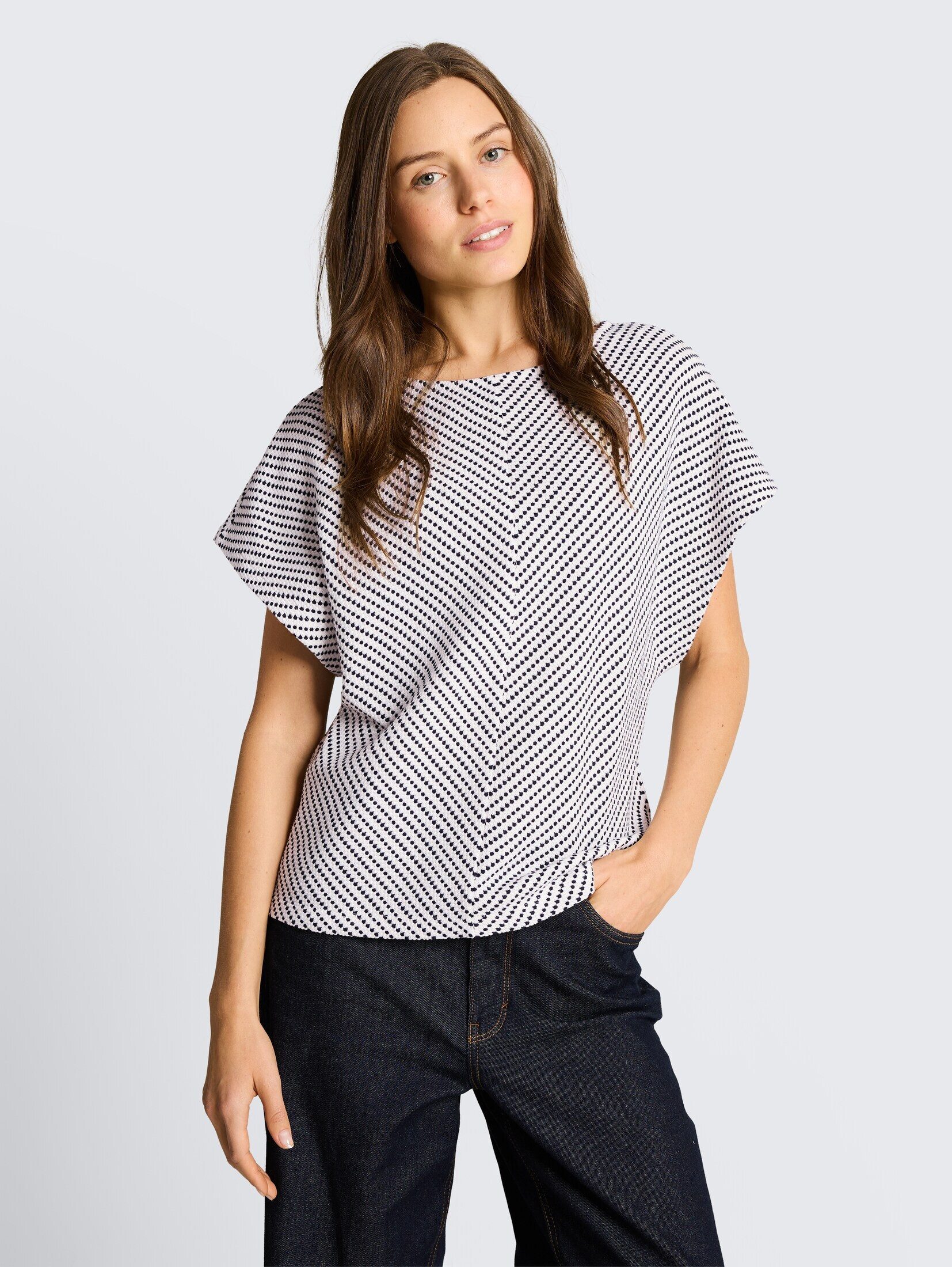 TOM TAILOR T-Shirt T-Shirt Jacquard T-Shirt aus Baumwolle
