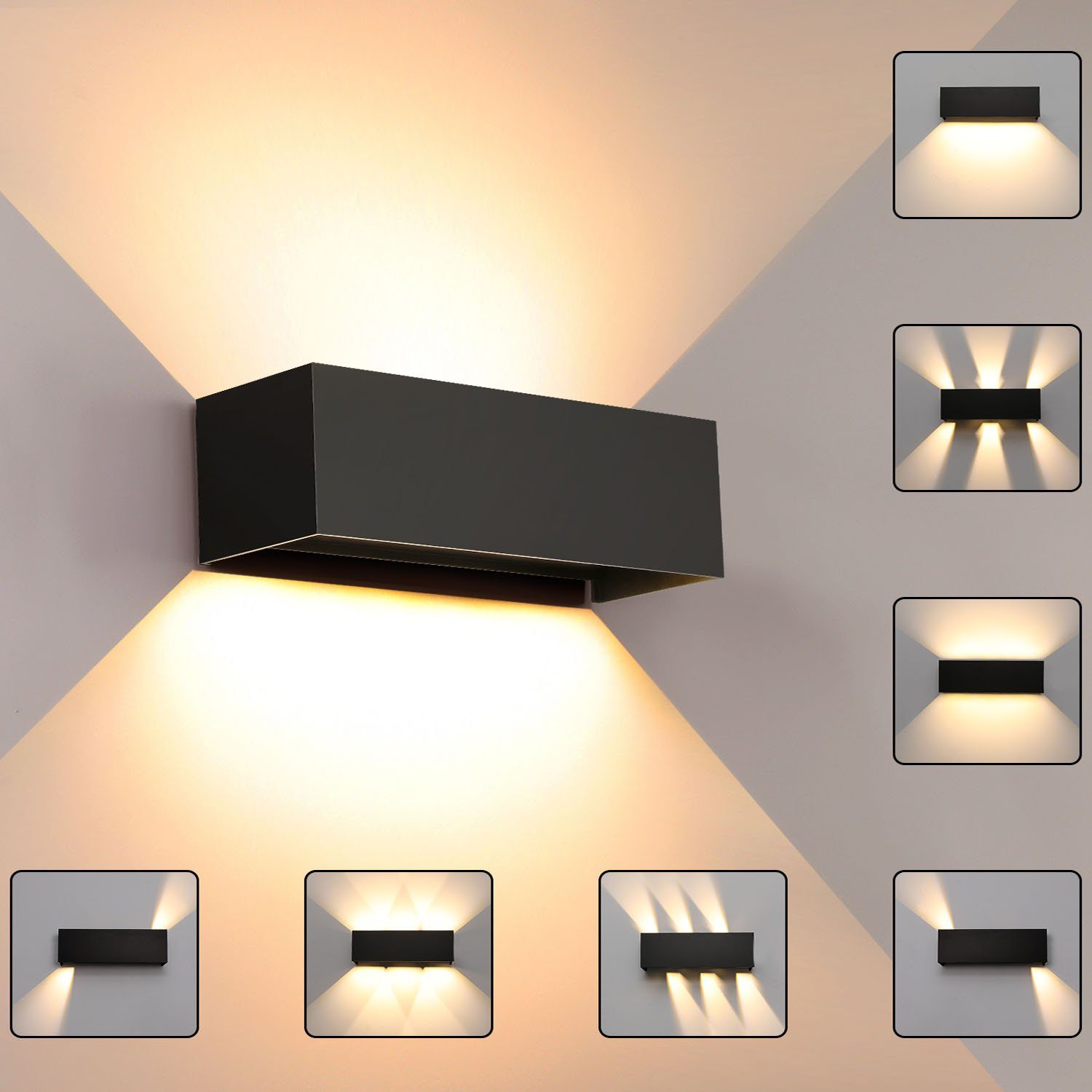 oyajia Wandleuchte Modern Quader LED Wandlampe günstig online kaufen