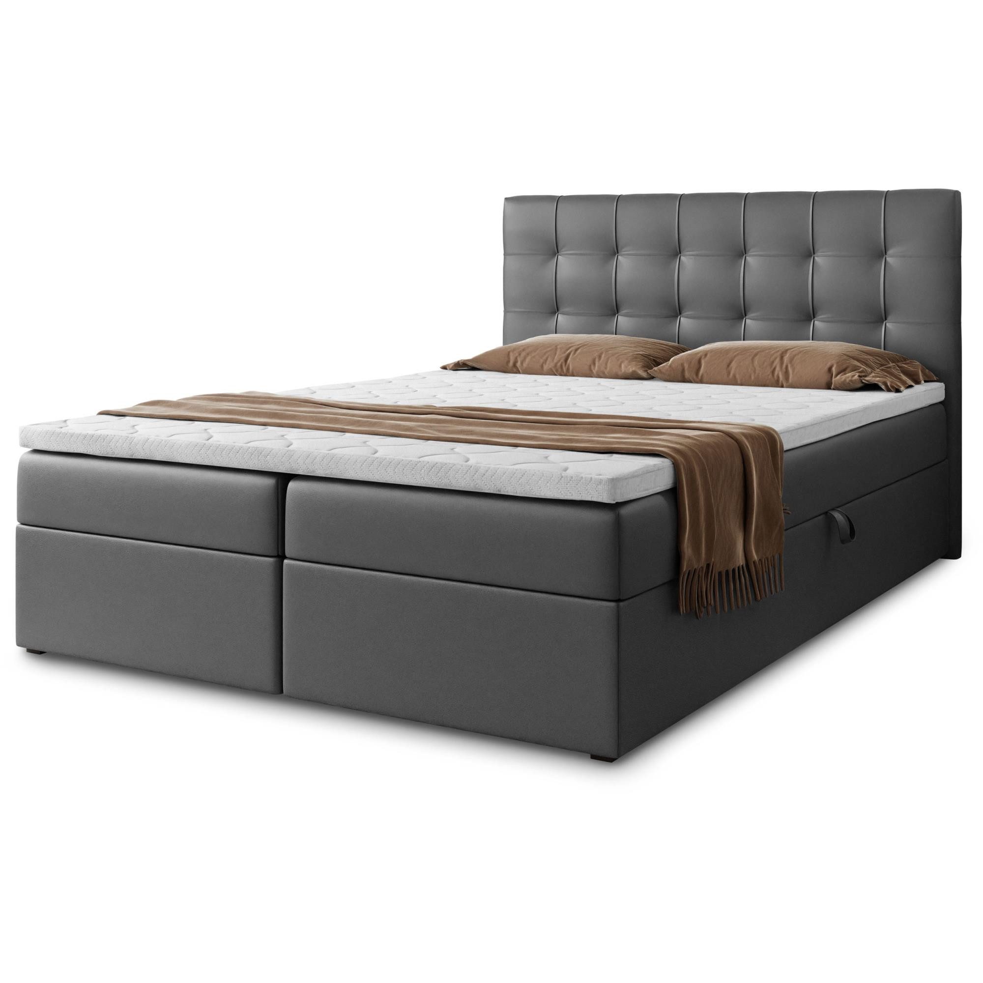 Beautysofa Boxspringbett mit Bettkasten Topiq II, Doppelbett mit Federkernm günstig online kaufen