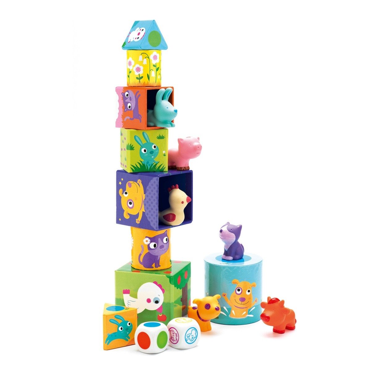 DJECO Spiel Spiel: Ludanimo ab 3 Jahren Lernspiel Gedächnisspiel Stapelspiel