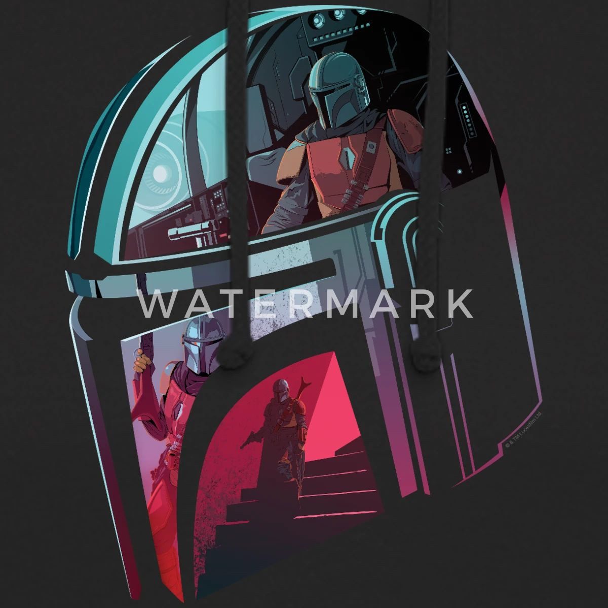 Spreadshirt Hoodie Star Wars: Mandalorian Verspiegelter Helm Unisex Hoodie (1-tlg)