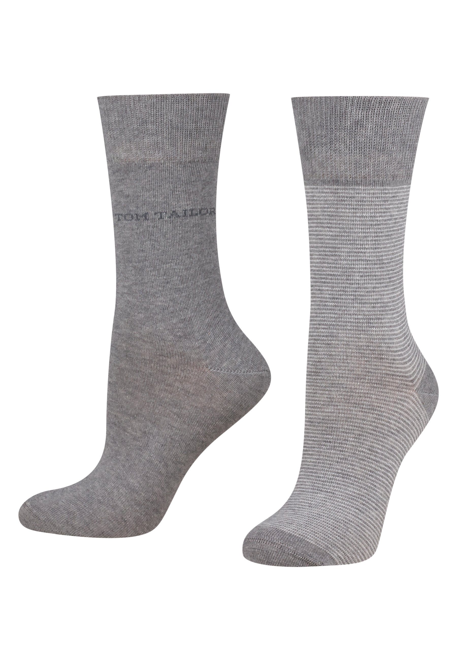 Basicsocken Tom Tailor Damen schlichte basic Socken verschiedene Packs Streifen