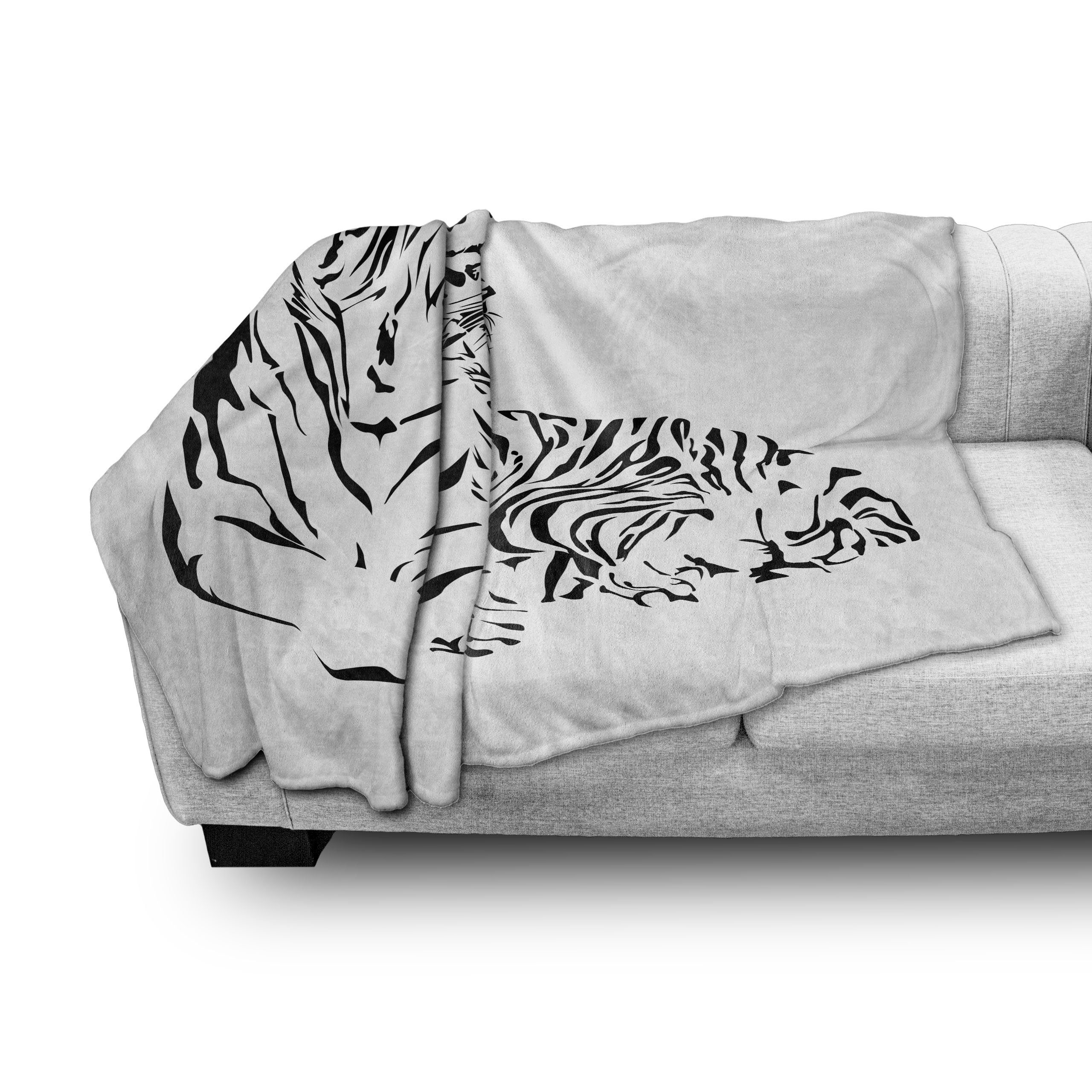 den Sitzen Safari Wohndecke Plüsch und Abakuhaus, Gemütlicher für Tiger Innen- Außenbereich, Tier weißer
