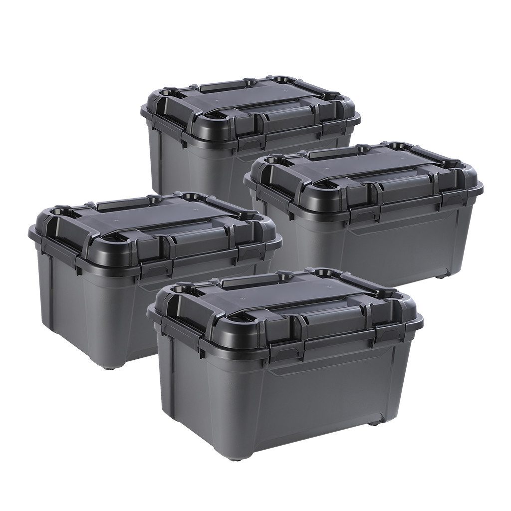 Kreher Aufbewahrungsbox 'Bunker' aus Kunststoff, wasserdicht & stapelbar, Set wählbar