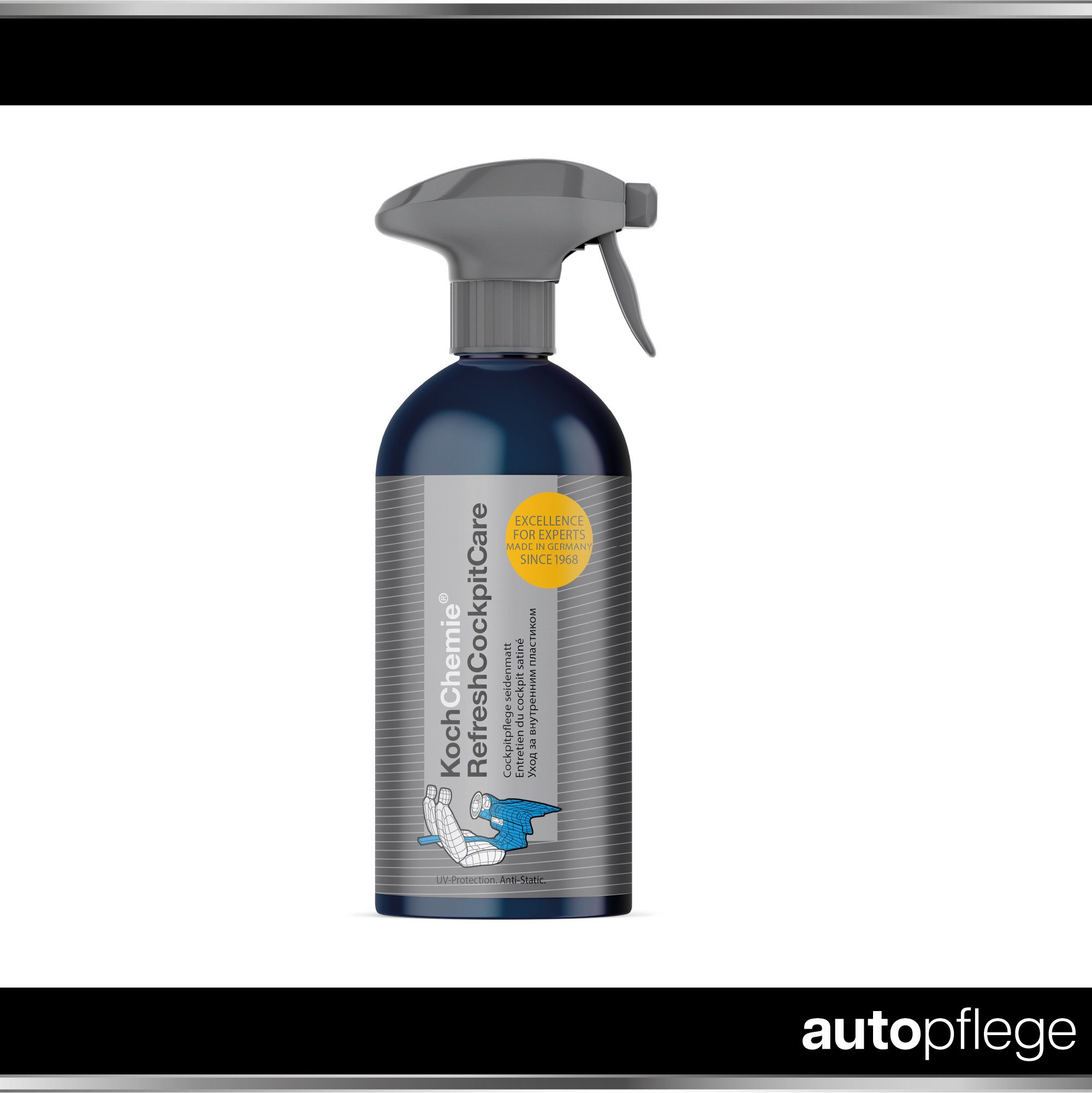Koch Chemie Refresh Cockpit Care Car Care Set (3 pieces with application sponge and microfiber cloth)