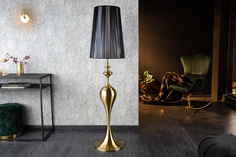 riess-ambiente Stehlampe LUCIE 160cm gold / schwarz, ohne Leuchtmittel, Metall · gebürstet · Wohnzimmer · Barock