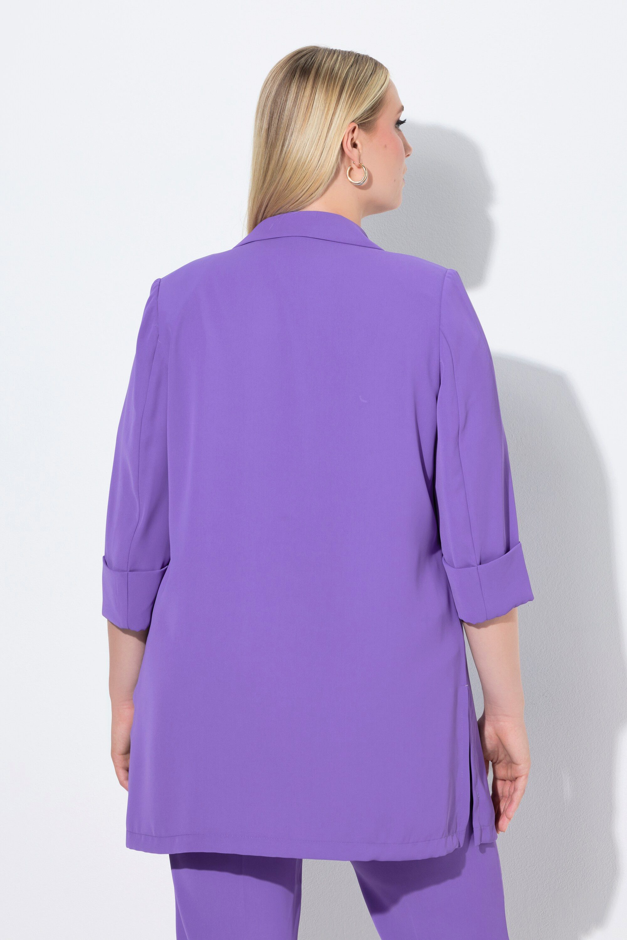 Ulla Popken Blusenblazer Blazer Reverskragen Seitenschlitze 3/4-Arm