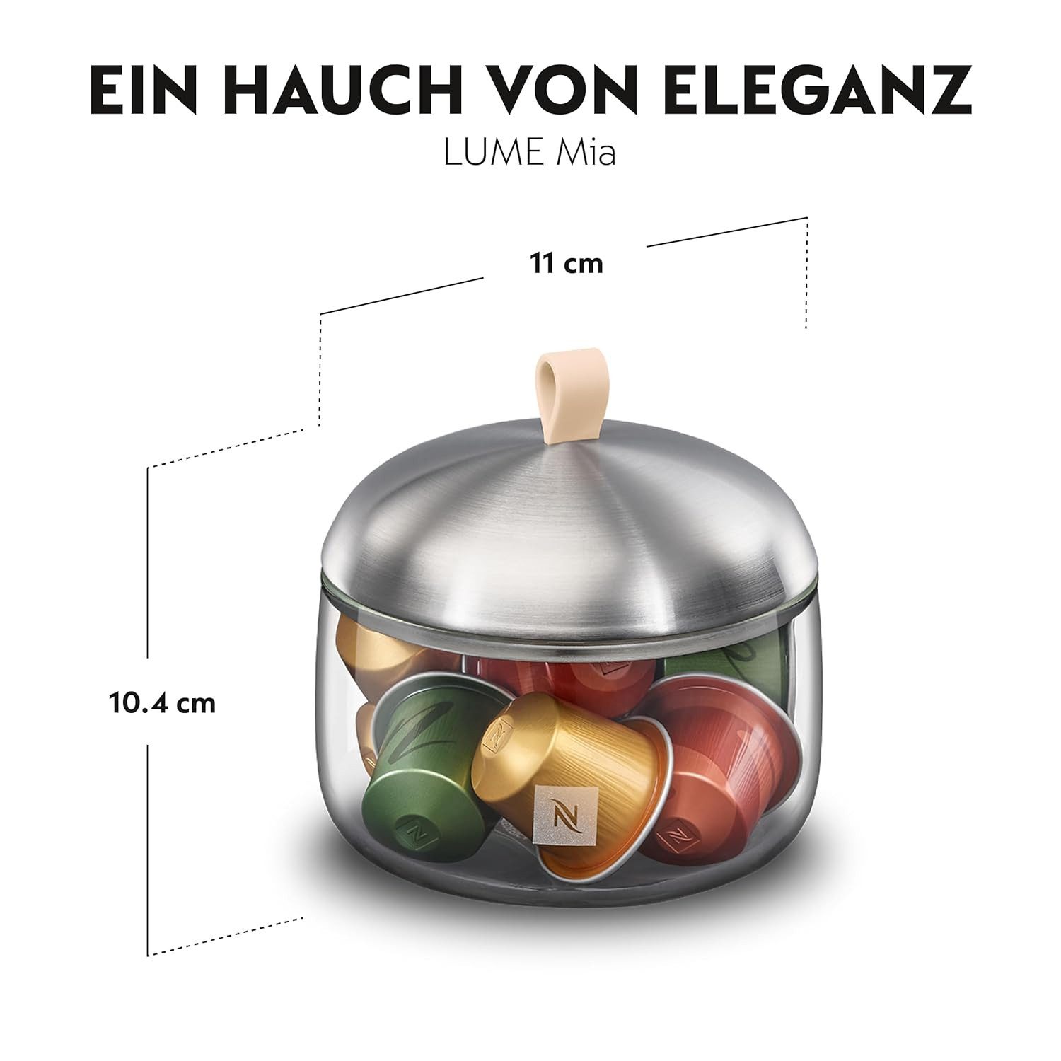 NESPRESSO Besteck-Set Vertuo LUME Mia Kapseldispenser Small