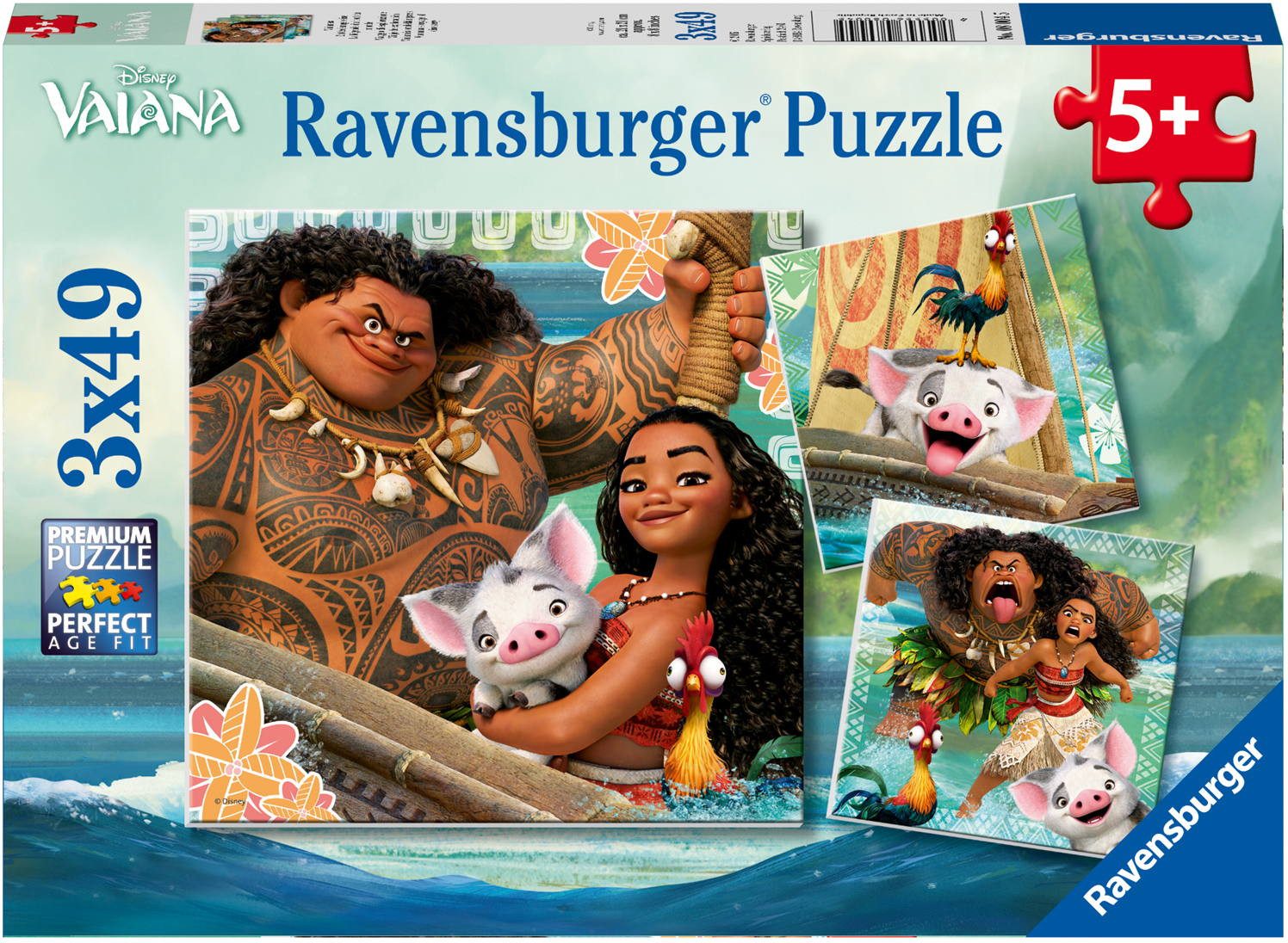 Ravensburger Puzzle 3 x 49 Teile Kinder Puzzle Disney Vaianas Entdeckungsre günstig online kaufen