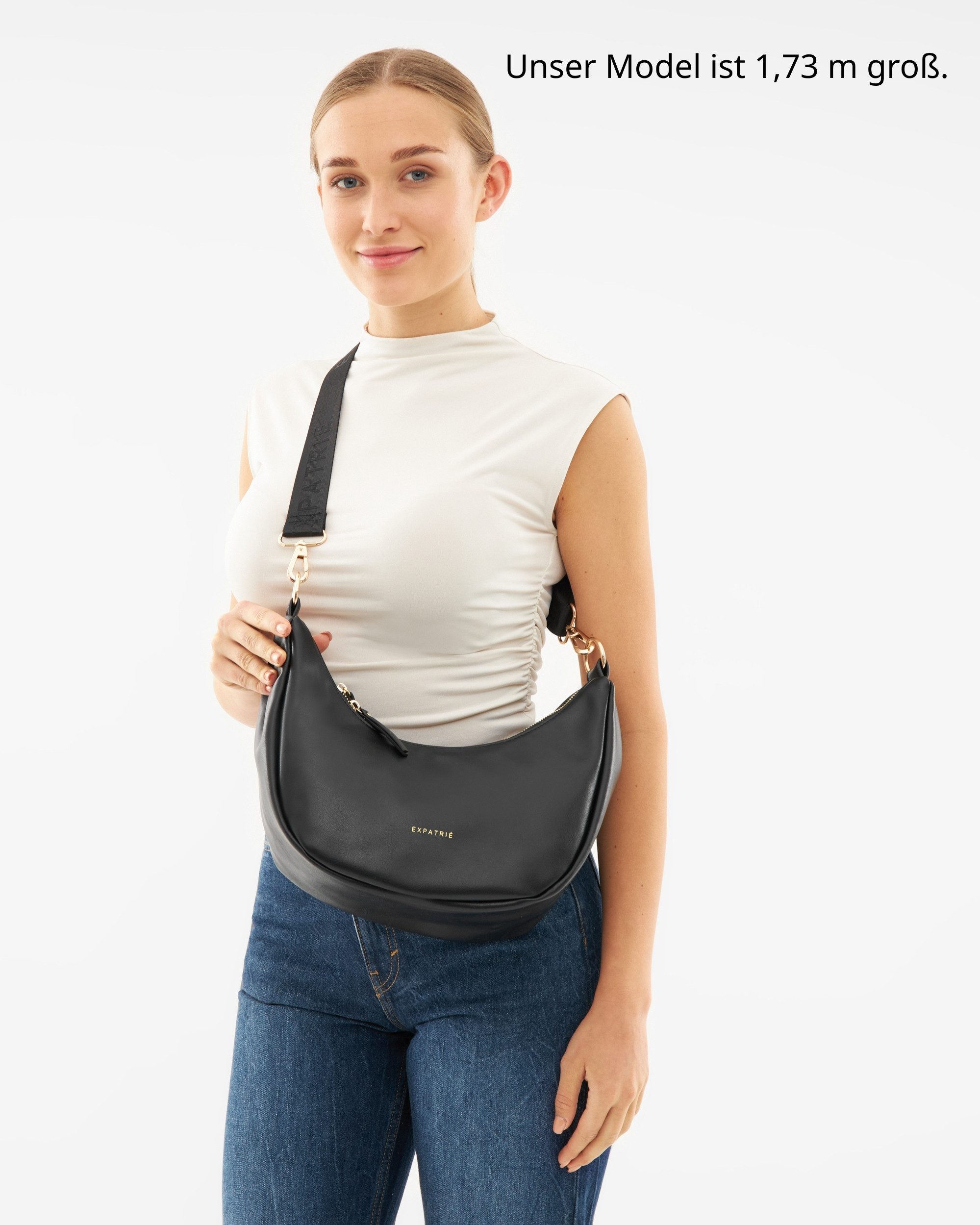 Expatrié Umhängetasche Lea Medium Half Moon Bag Schultertasche, Elegante Cr günstig online kaufen