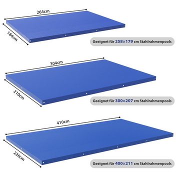 Sekey Pool-Abdeckplane Pool-Abdeckplane PE, für rechteckige Pools, in verschiedenen Größen, Für Frame Pool 300 x 200 cm / 400 x 211 cm Rectangular Poolabdeckplane