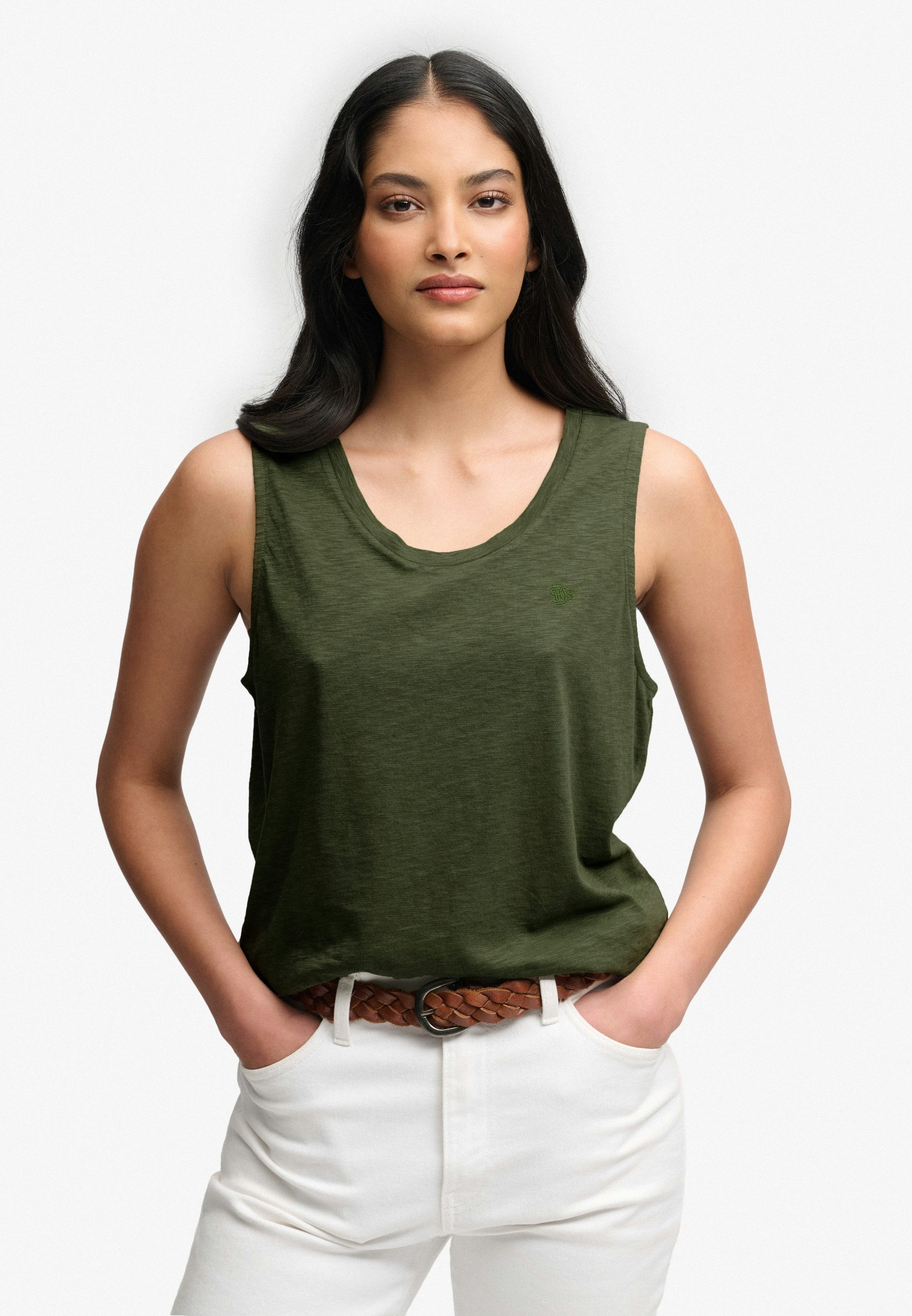 Superdry Tanktop SCOOP NECK TANK Baumwollmischung, regular fit