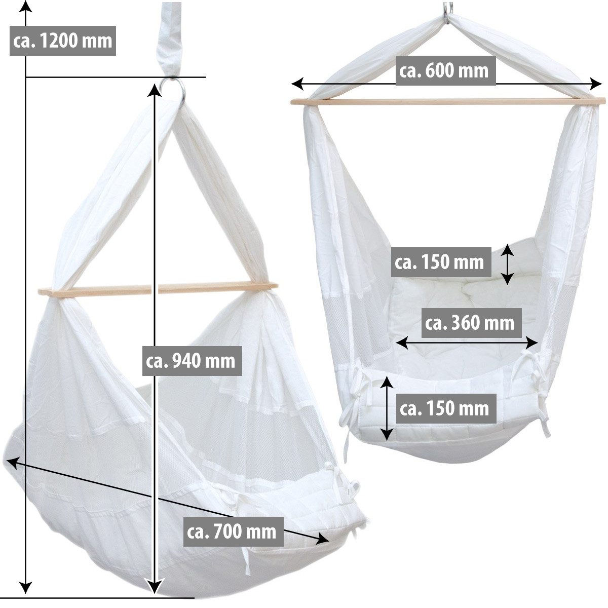 AMANKA Baby Bouncer Baby Spring Cradle with Stand 160cm Hanging Swing