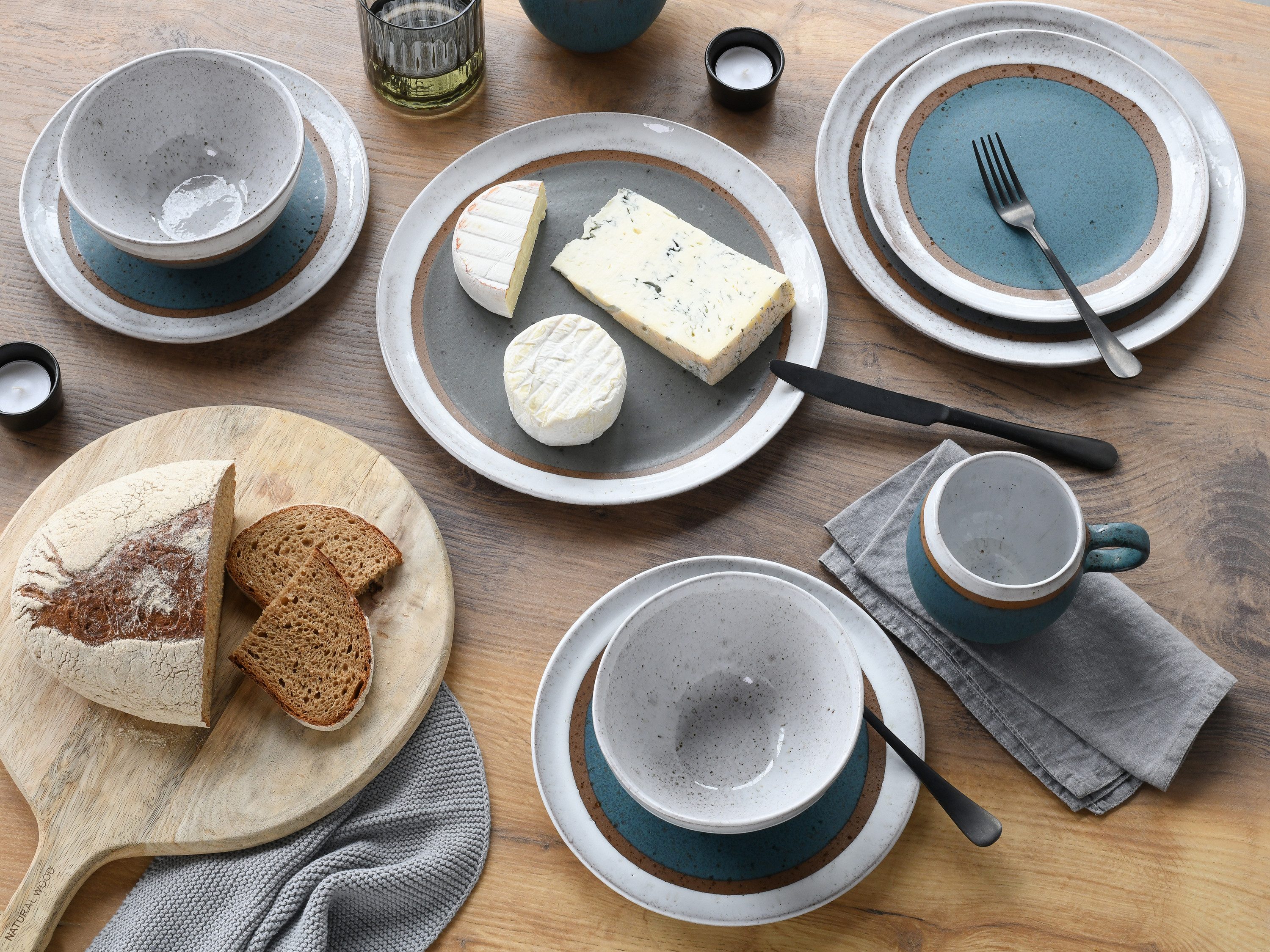 creaTable Kombiservice Fjord Bunt (16-tlg), 4 Personen, Steinzeug – Bild 5 von 5