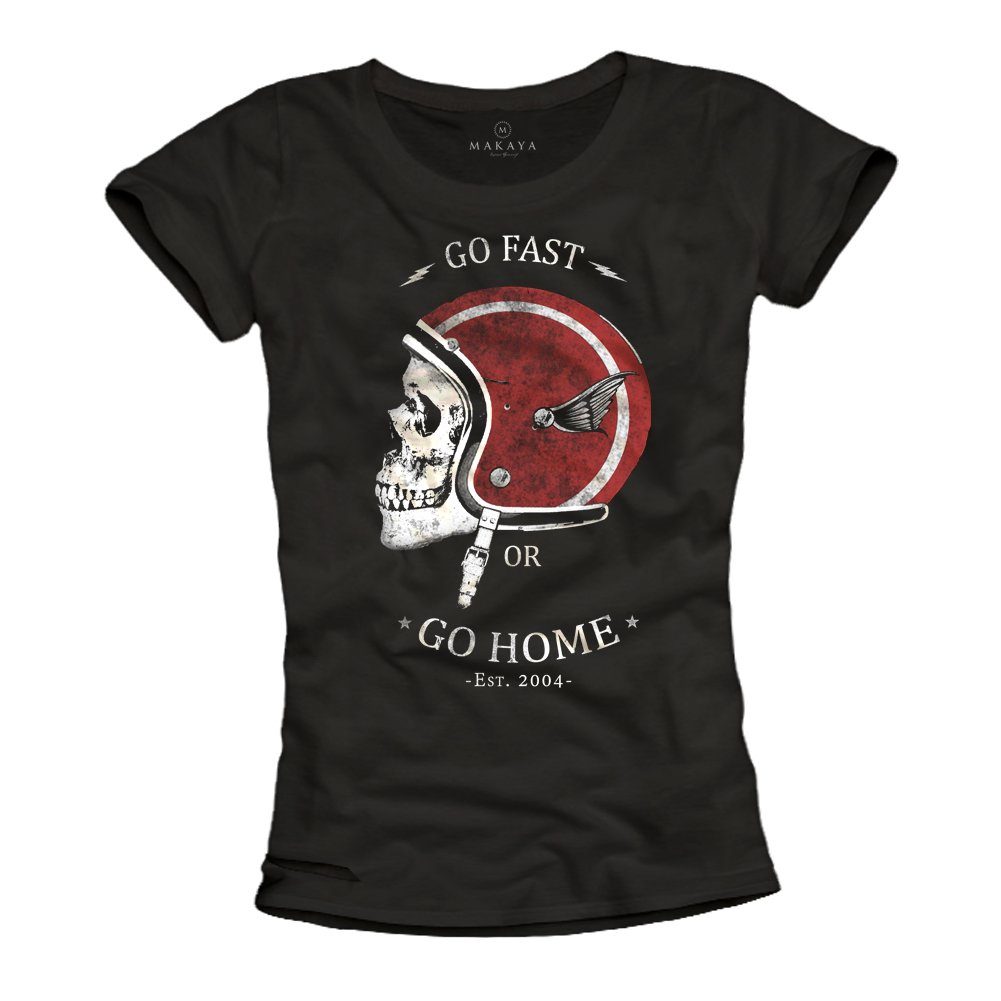 MAKAYA T-Shirt Damen Motorrad Top Skull günstig online kaufen