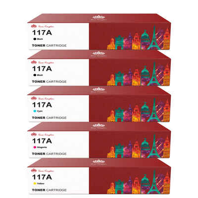 Toner Kingdom Tonerpatrone 5x Ersatz für HP 117A 4er-pack mit Chip, (Kompatibel für HP Color Laser 150a 150nw), MFP 178nwg MFP 179fnw Drucker