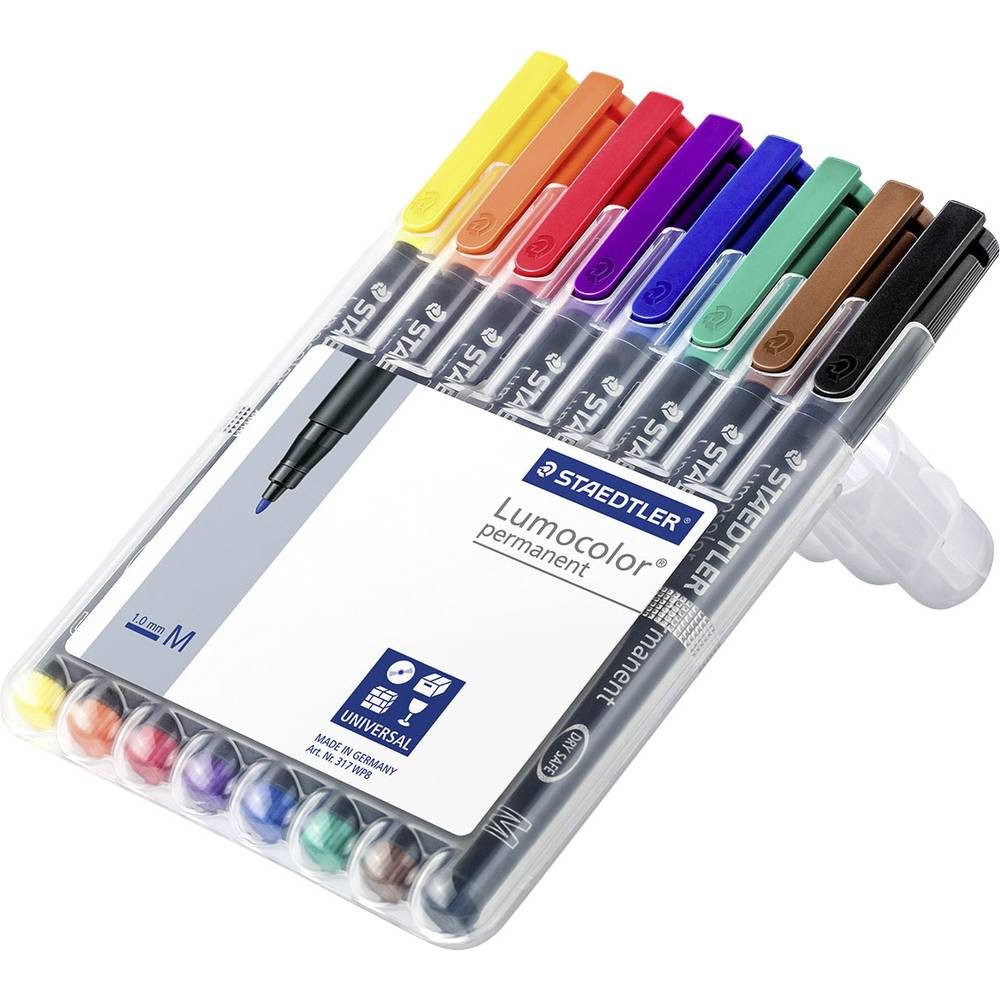STAEDTLER Permanentmarker Folienstift Feinschreiber Lumocolor M permanent 8 St 317 WP8