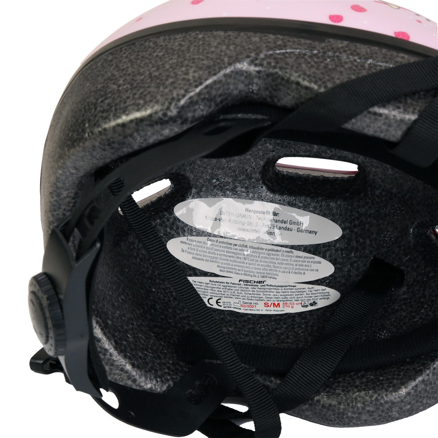 FISCHER Fahrrad Kinderfahrradhelm Kinder Fahrrad-Helm S / M Erdbeer Rosa, Radhelm Fahrrad Helm auch für MTB Inliner oder Sport-Helm Sturz-Helm