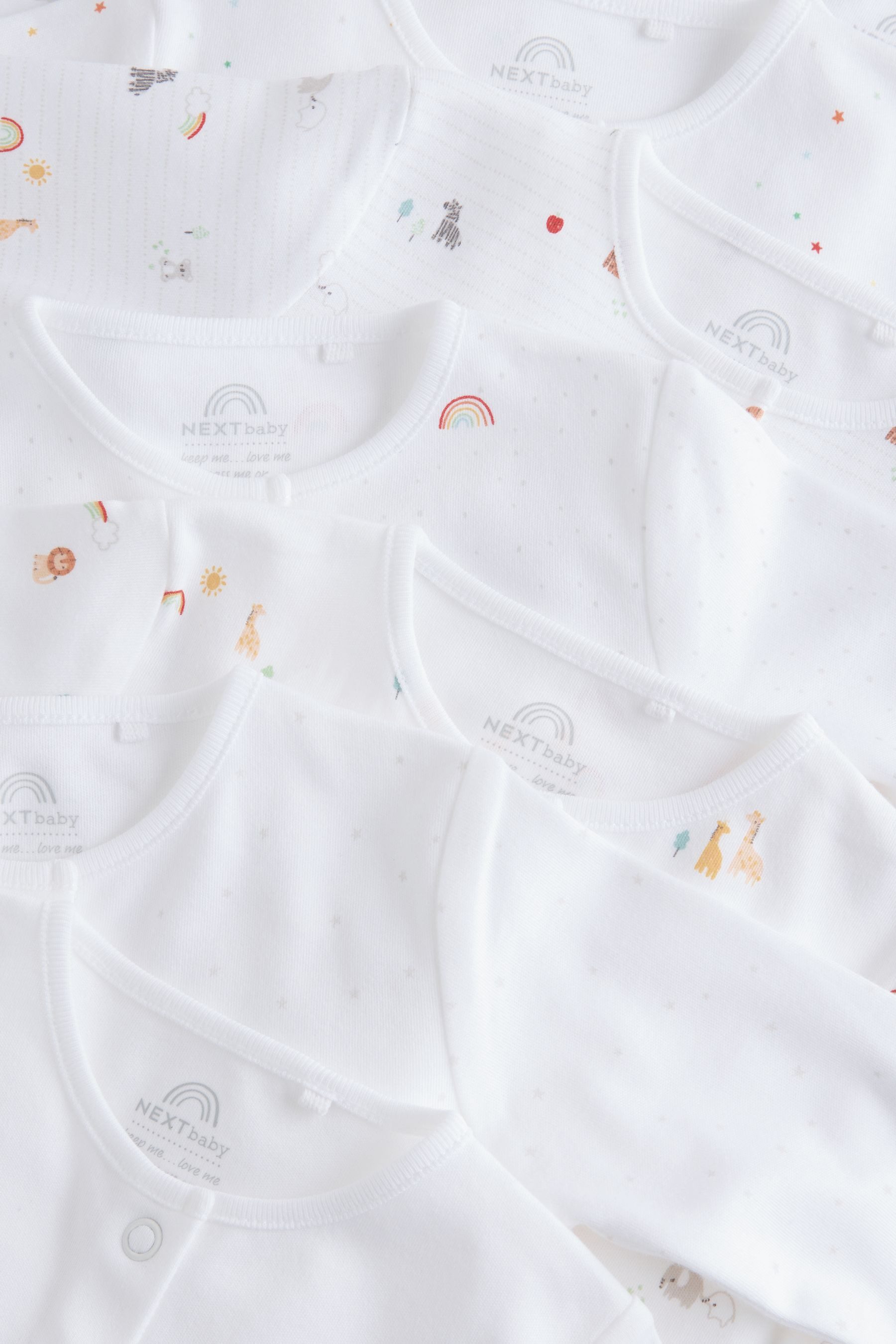 Next Schlafoverall 4er-Pack Babystrampler mit Druckknöpfen, 7er-Pack (7-tlg)