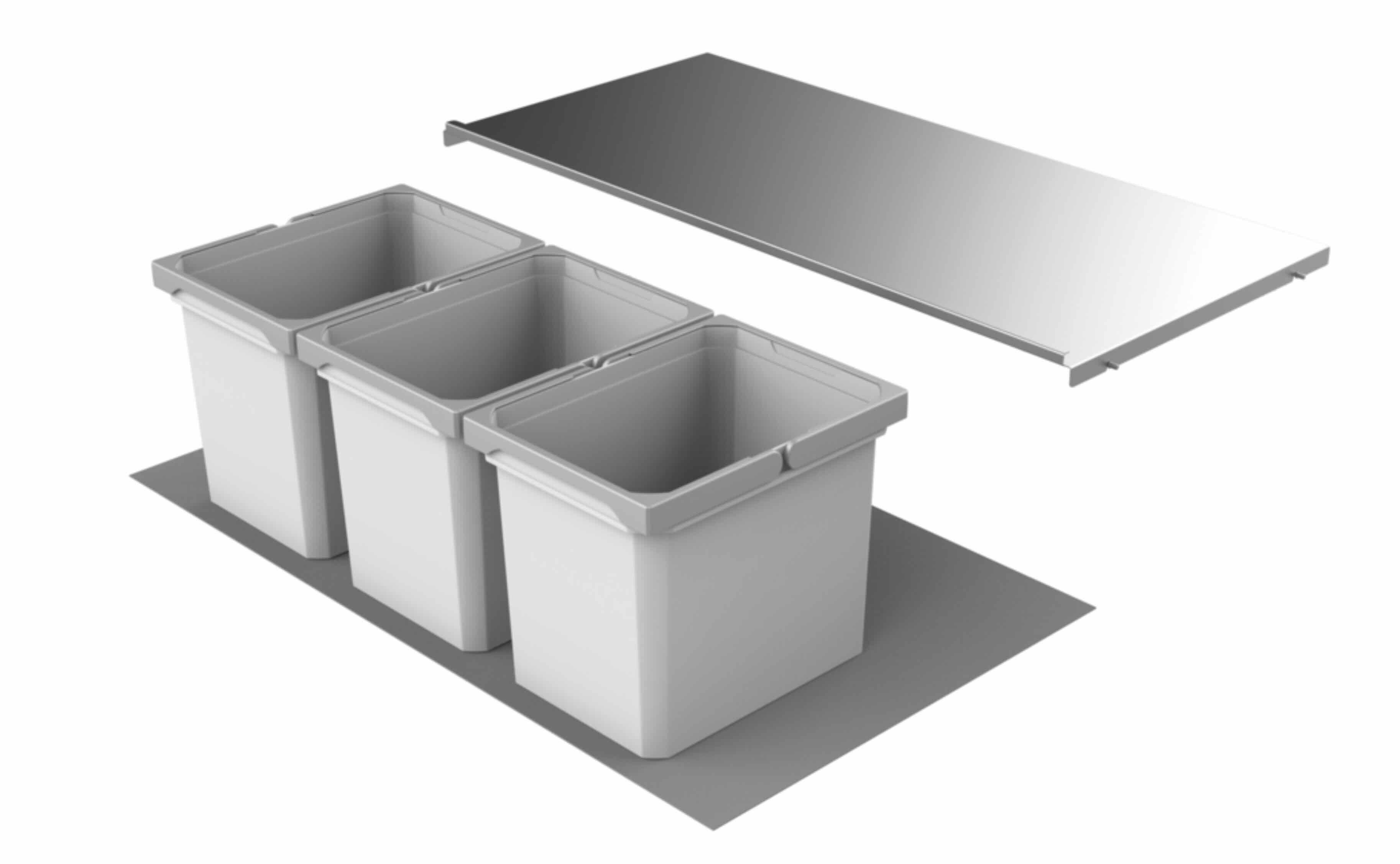 Naber Einbaumülleimer NABER Cox® Box 275 K/900-3, ohne Biodeckel, hellgrau