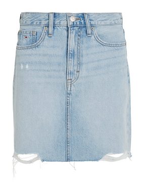 Tommy Jeans Jeansrock MOM UH SKIRT BH0015 Webrock mit heavy Destroyed Effekten am Saum