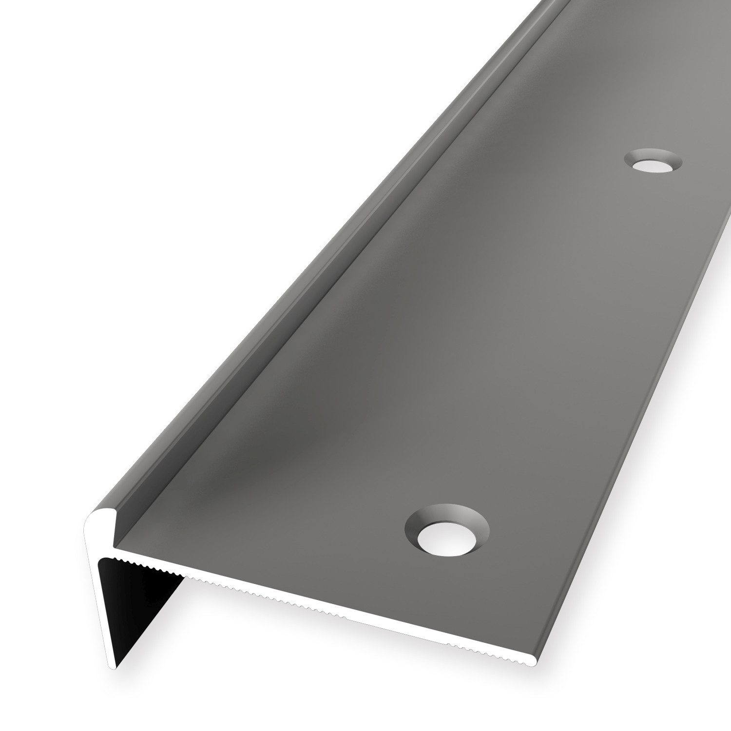 Küberit Treppenkantenprofil 21 x 48 x 2500 mm Winkelprofil Edelstahl Gebohrt Aluminium