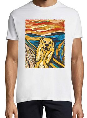 Youth Designz T-Shirt Dog Hund Schrei Gemälde Herren Shirt mit trendigem Frontprint
