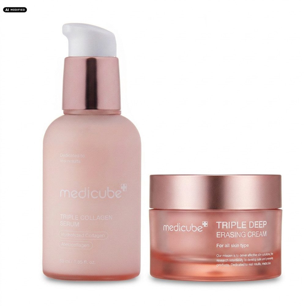 Medicube Gesichtsserum Medicube Triple Collagen Serum und Cream Pflege Duo, Aufeinander abgestimmtes Serum und Cream Duo für die Gesichtspflege