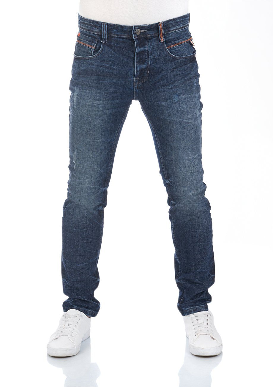 riverso Slim-fit-Jeans Herren Jeanshose RIVCaspar Slim Fit Denim Hose mit Stretch Dark Blue (D242)