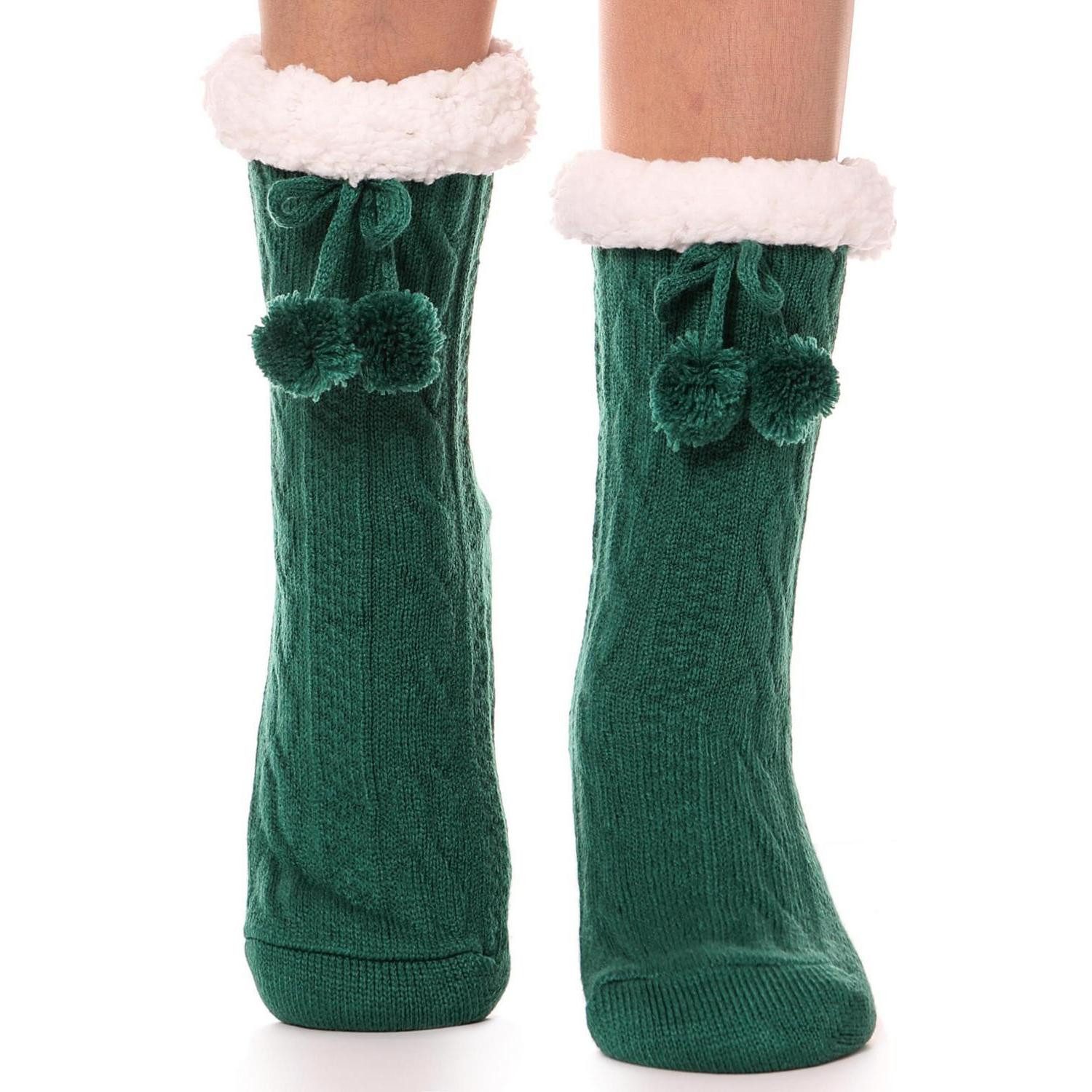 LuxusKollektion Kuschelsocken Kuschelsocken Damen Ball Grün