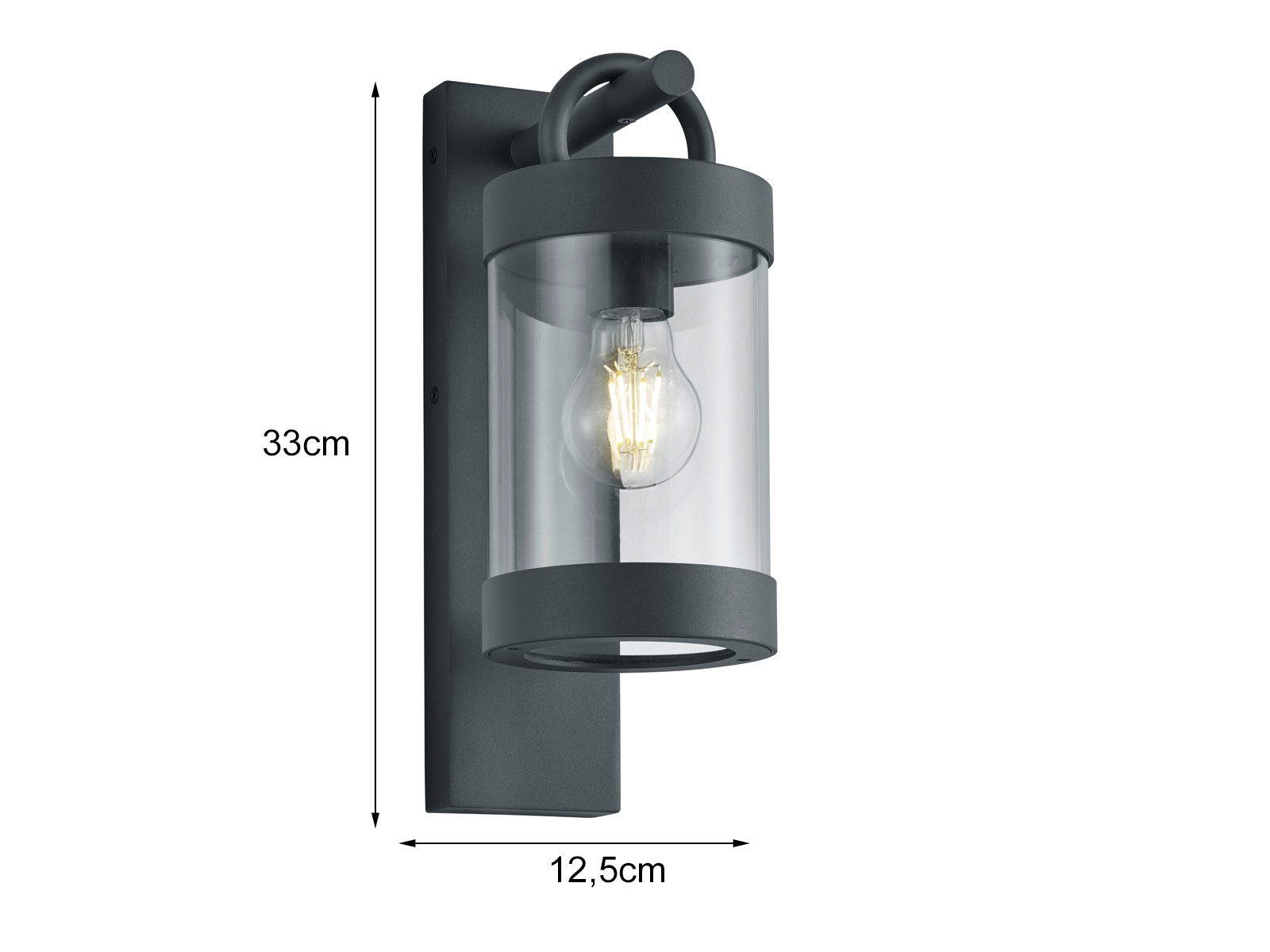 TRIO Leuchten Außen-Wandleuchte, LED wechselbar, Warmweiß, Landhausstil Wand Außenleuchte aus Aluminium mit Acrylglas, Höhe 33cm