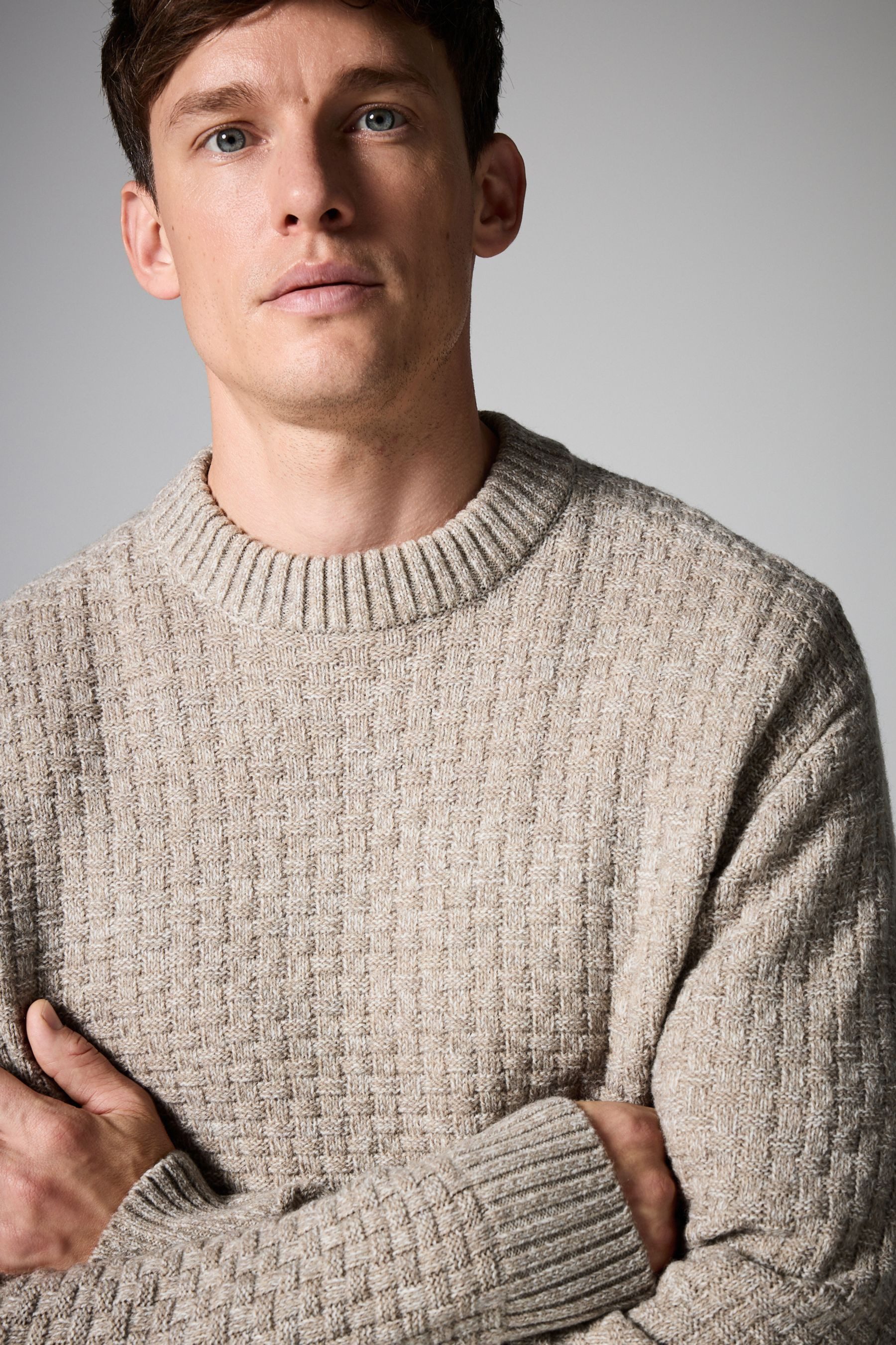 Next Rundhalspullover Regular Strickpullover mit Wolle (1-tlg)